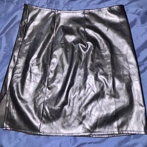 Black leather skirt